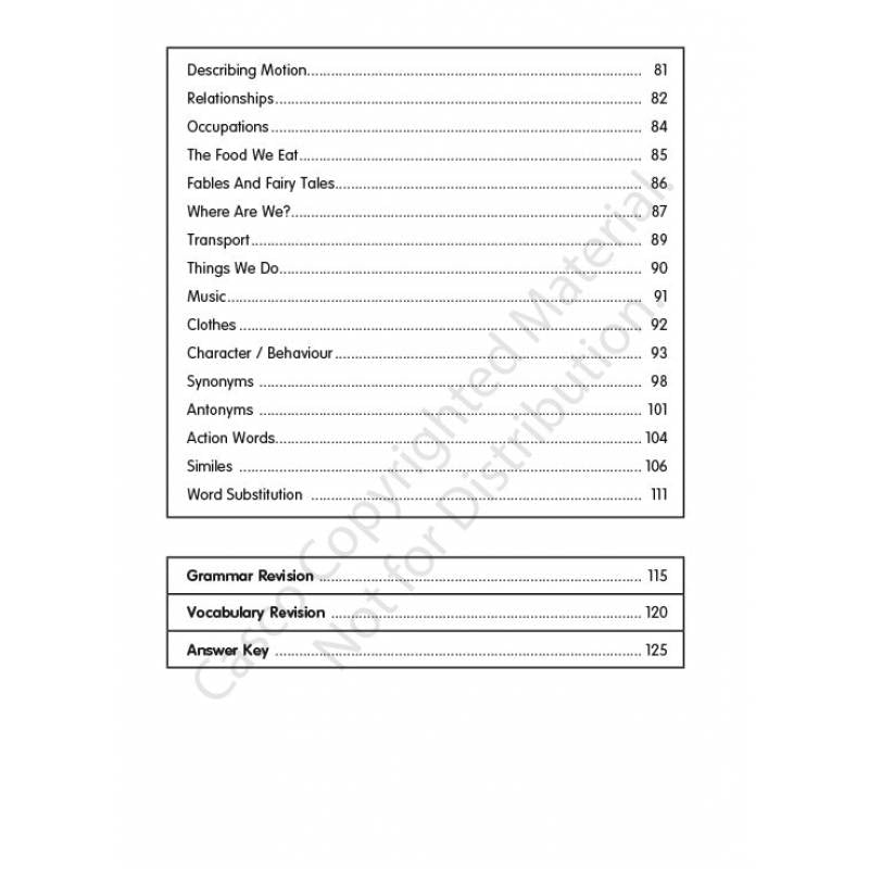 Primary 3 Topical Grammar and Vocabulary