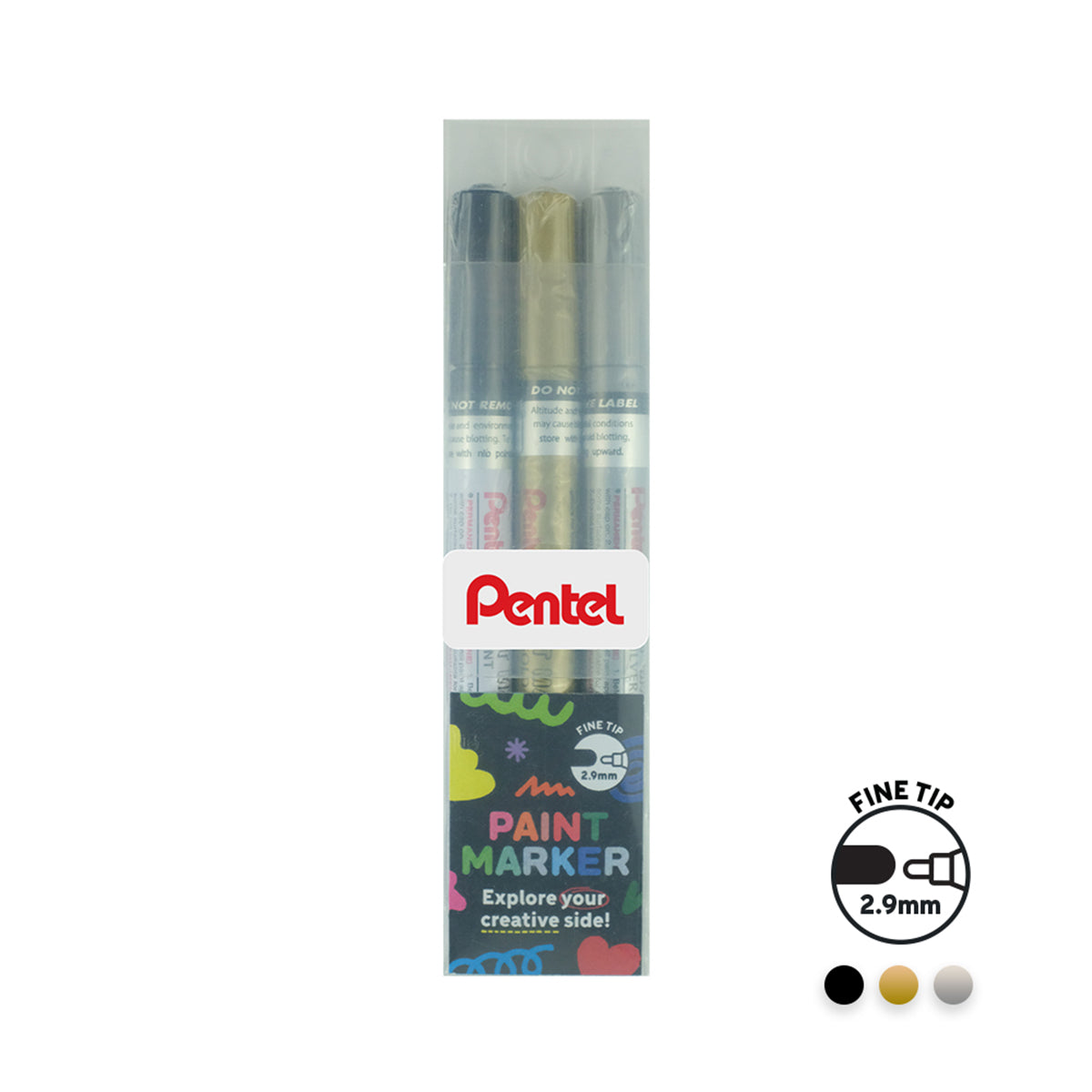 PENTEL Paint Marker Fine 3Col Axz Set