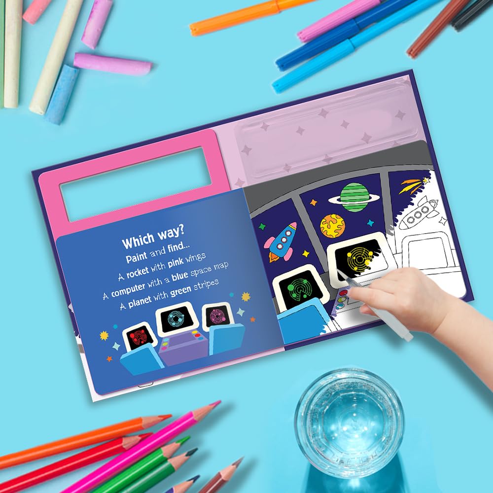 Search and Find Space (Water Painting Seek and Find) (Hardcover)