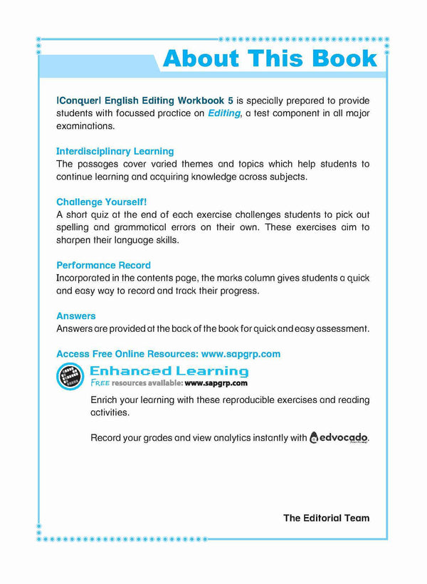 Primary 5 Conquer English Editing Workbook 5-5th Edition