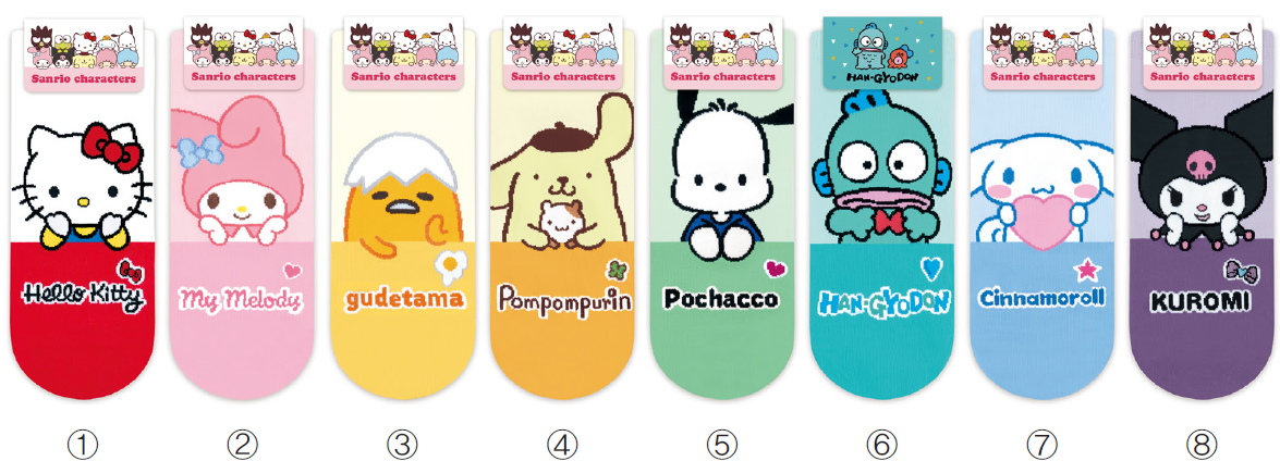 SANRIO CUTIE GAZE ANKLE SOCKS - 8 KUROMI
