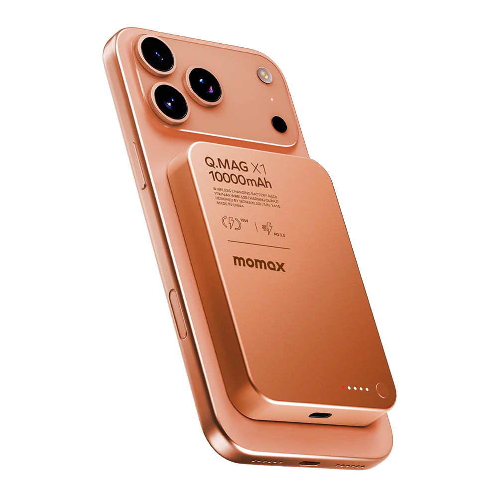 Momax IP117AM Q.MAG X1 Magnetic Wireless Battery Pack 10000mAh (Orange)