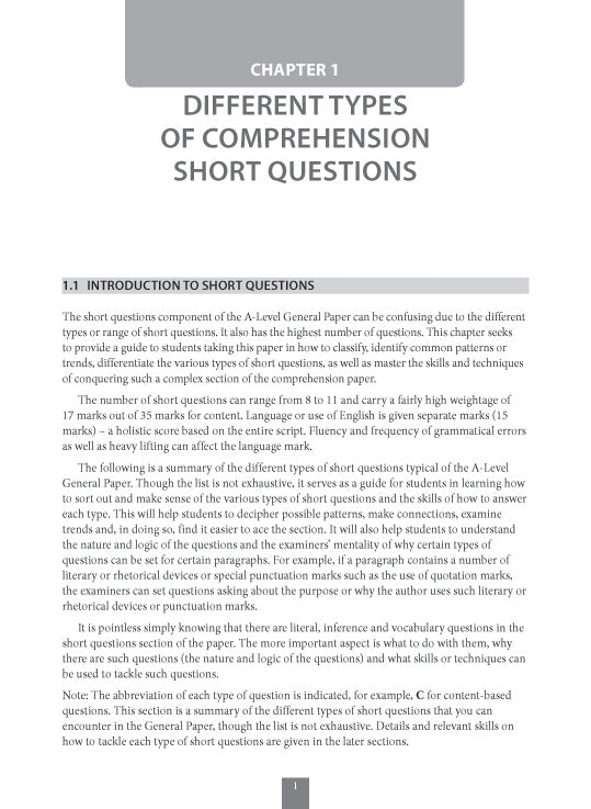 A-Level General Paper: Comprehension – Mastering Short Questions (2nd Edition)