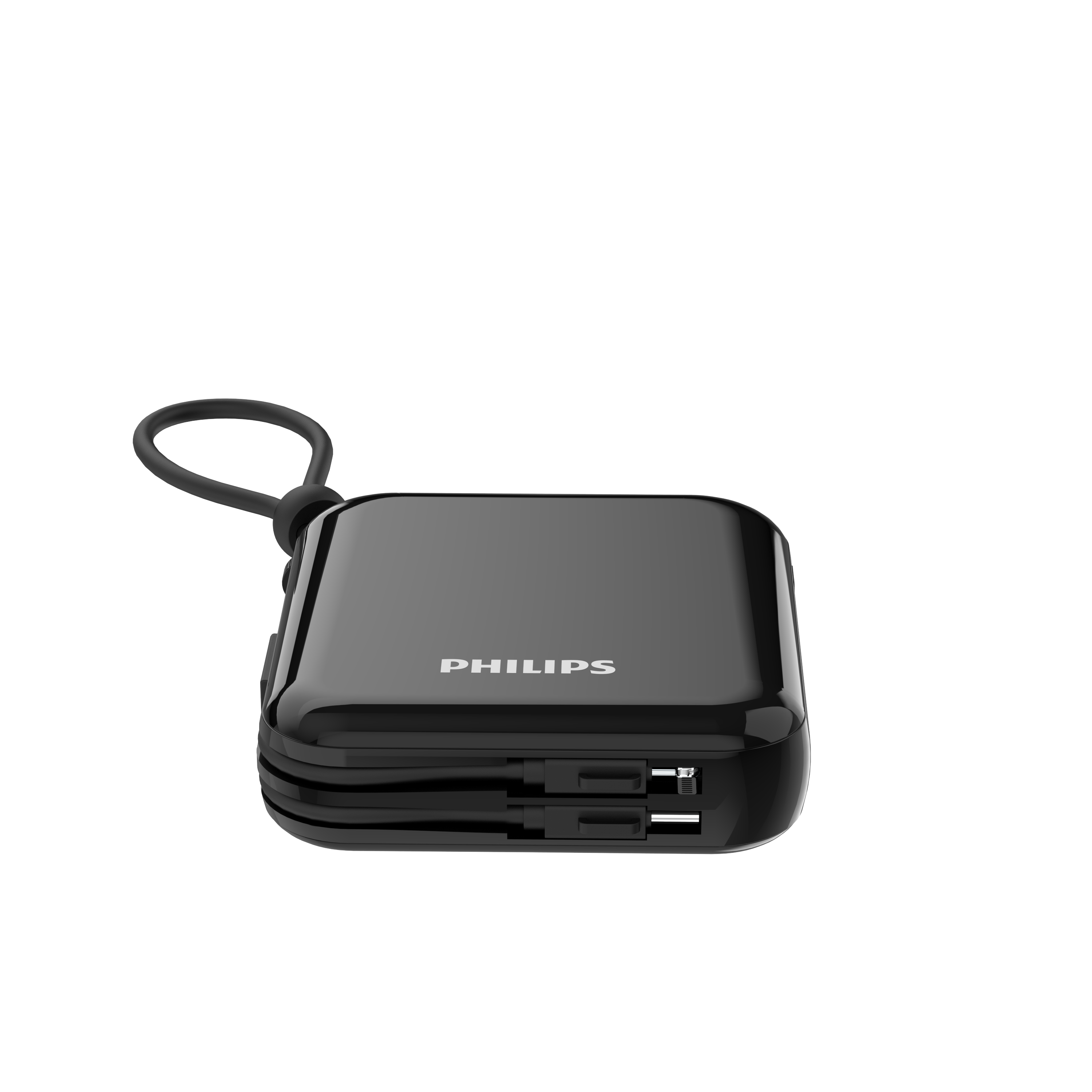 Philips DP5712C 10,000mAh Power Bank (22.5W Fast Charge with Built-in USB-C & Lightning Cables) – Black