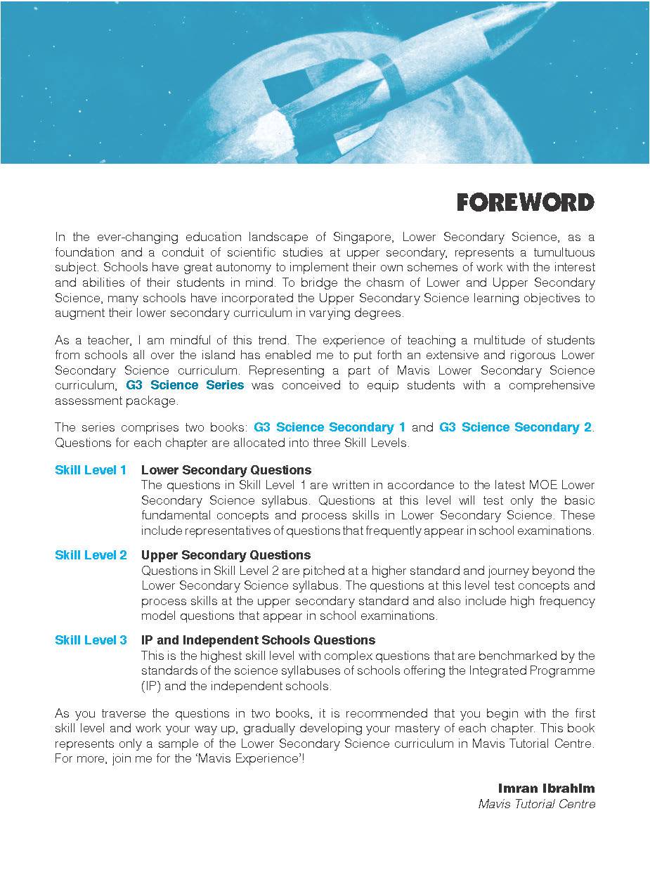 Secondary 2 G3 Science Topical Course Assessment