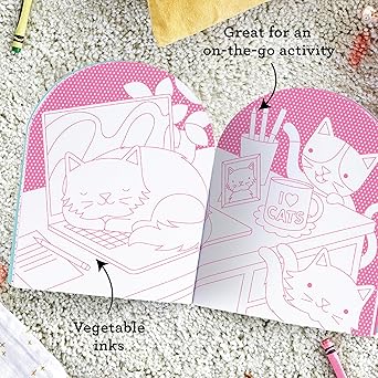 Cats Coloring Book + Stickers