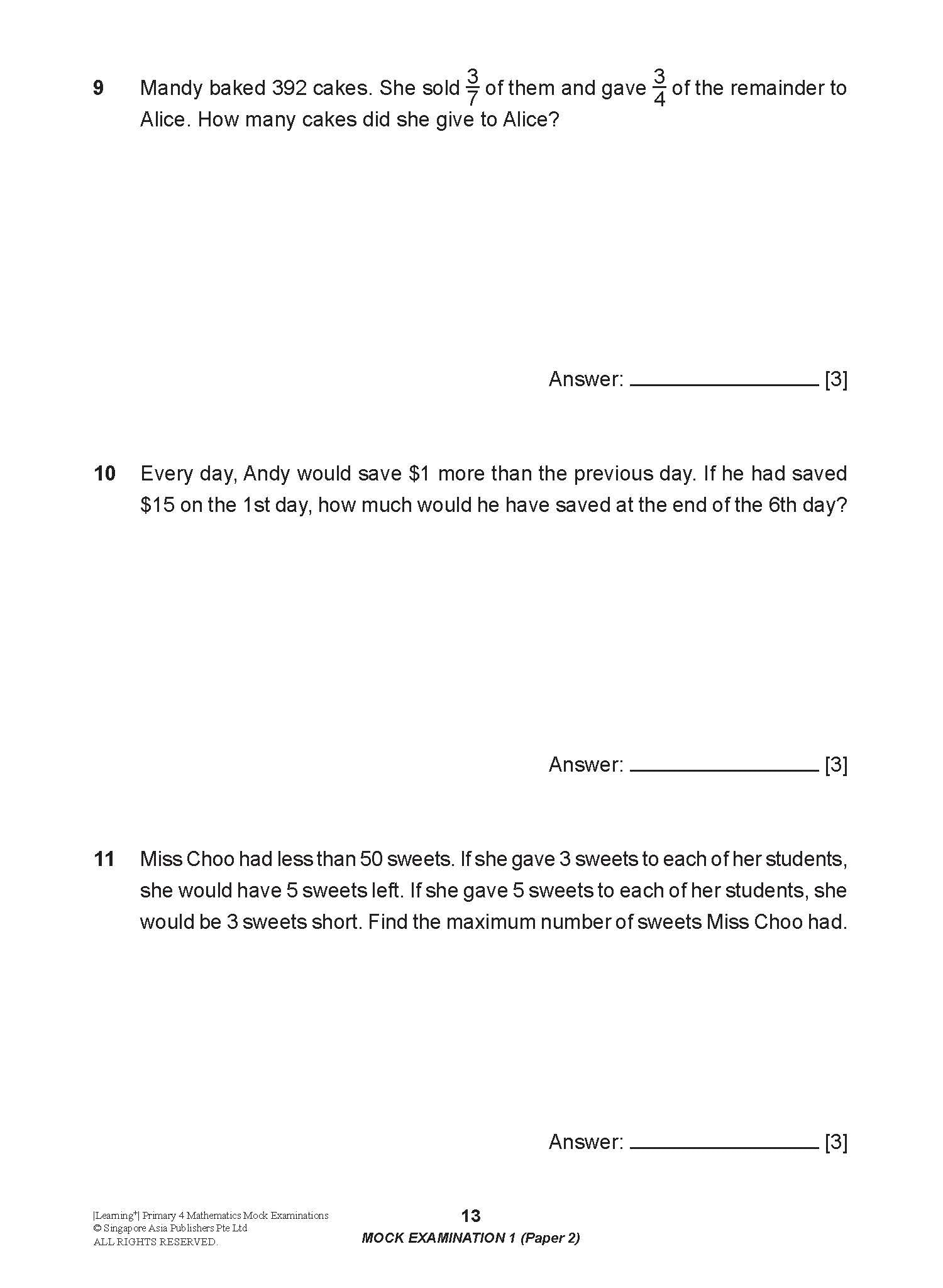 Primary 4 LEARNING+ Mathematics Mock Examinations-3rd Edition