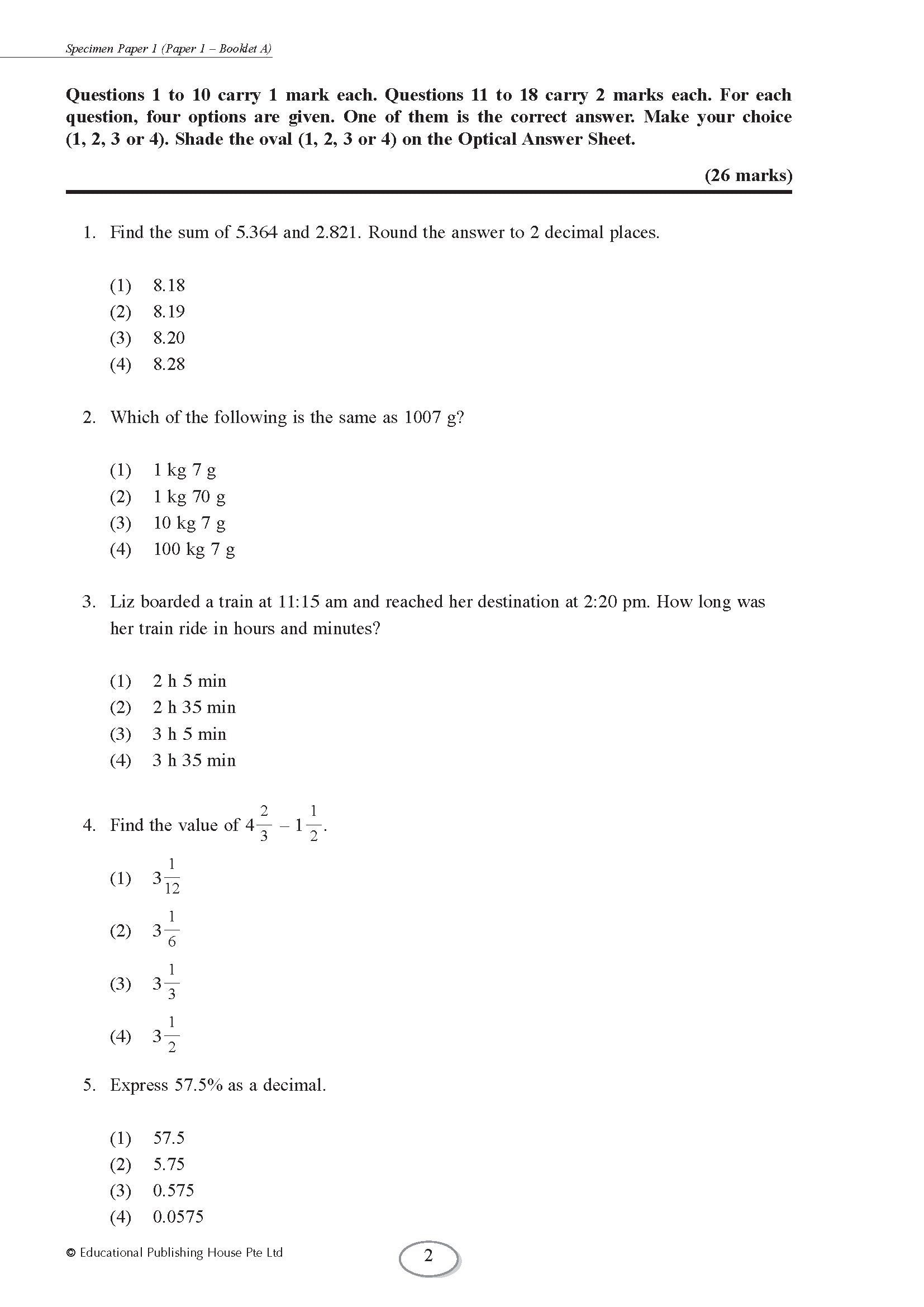 Preparing for PSLE Maths