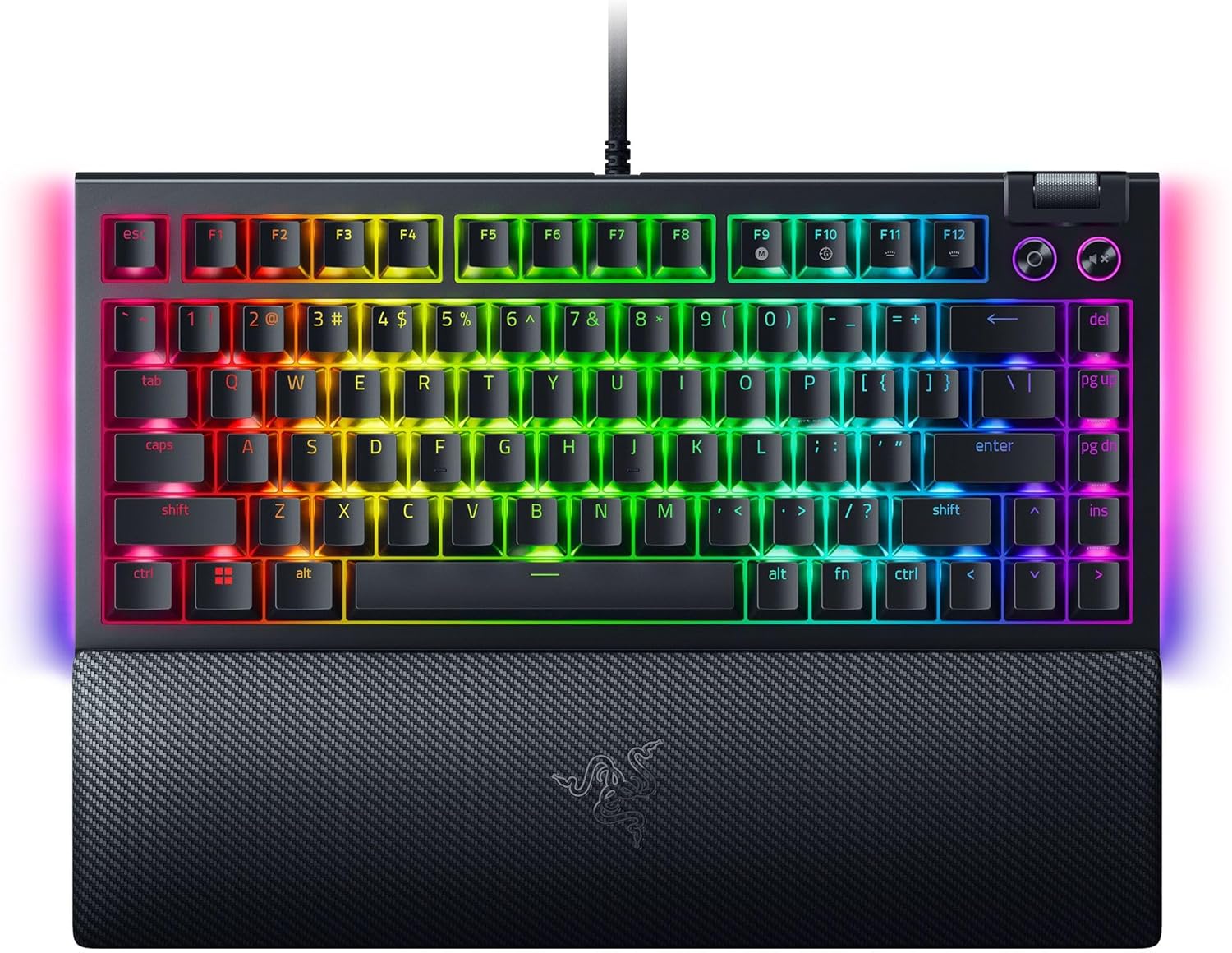 Razer BlackWidow V4 75% Hot-swappable Mechanical Gaming Keyboard (US Layout) - Black