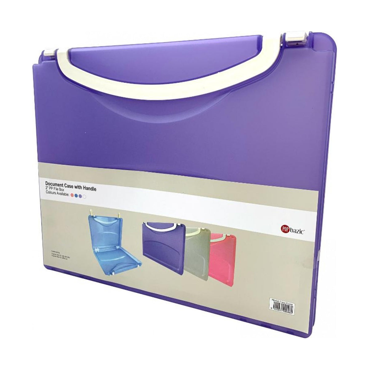 POP Bazic 2" Document Case with Handle (Purple)
