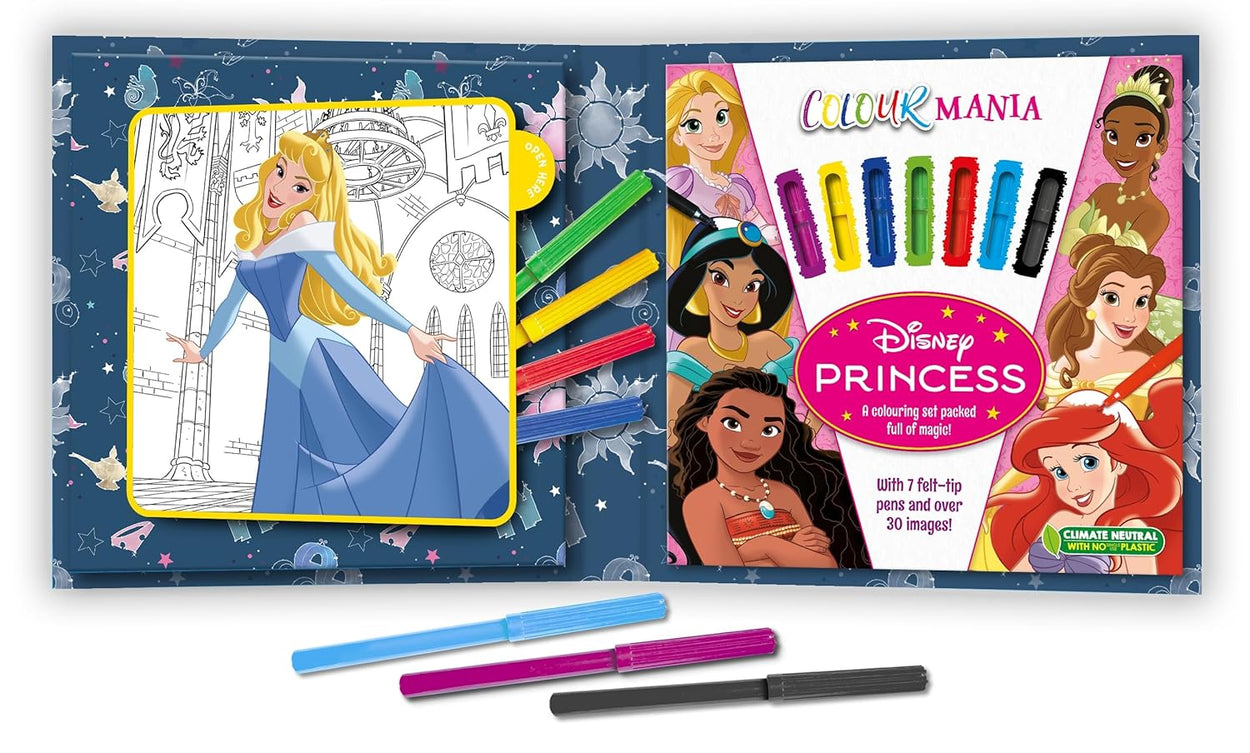 Disney Princess: Colourmania (Colouring Book and Felt-Tip Pens) Paperback