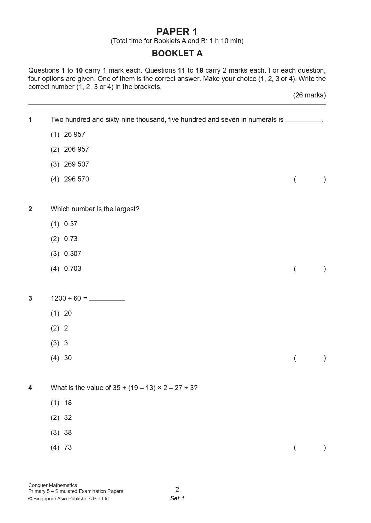 Conquer Mathematics Word Problems Primary 5