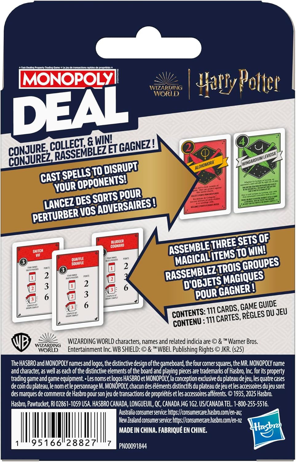 HASBRO MONOPOLY DEAL HARRY POTTER CARD GAME