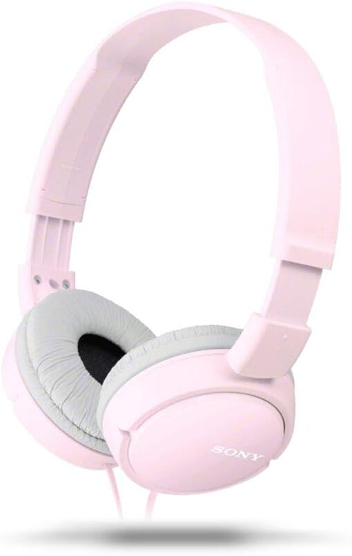 Sony MDR-ZX110AP Foldable EXTRA BASS™ Wired Over-Ear Headphones, In-line Remote and Mic, 30mm Dynamic Driver, One Size - Pink