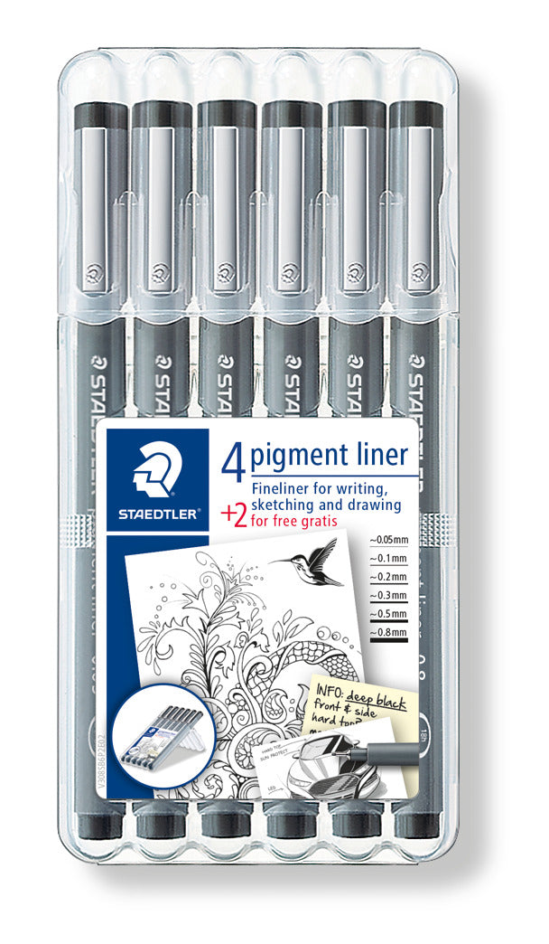 STAEDTLER 308 PIGMENT LINER 4+2 WONDERBEAST SET