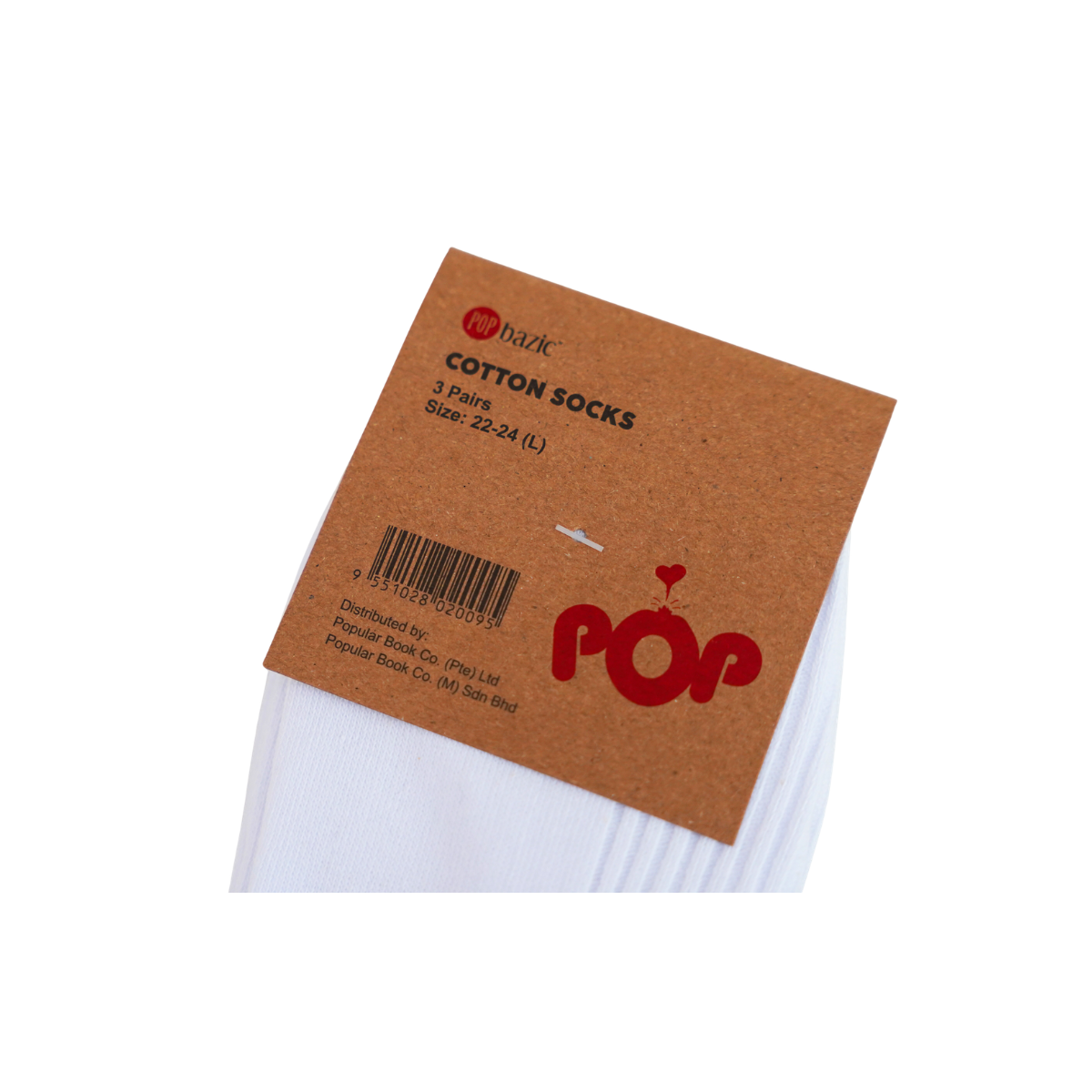 Pop Bazic School Socks 3 Pair (L 22-24)