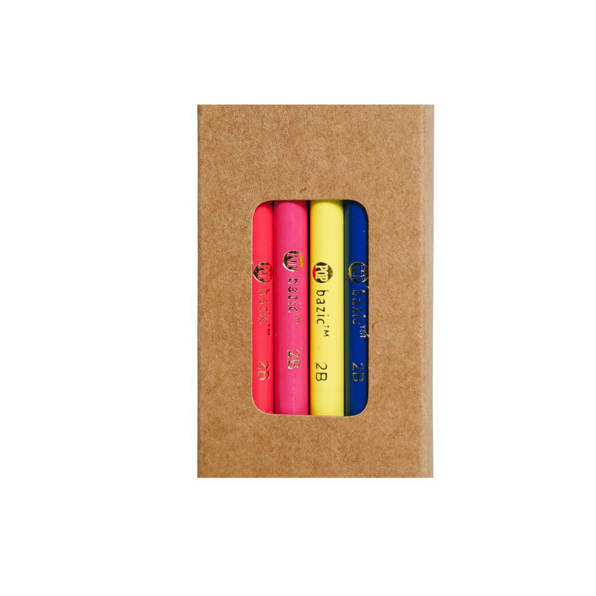 Pop Bazic 2B Fluorescent Pencils with Eraser (12-Piece)