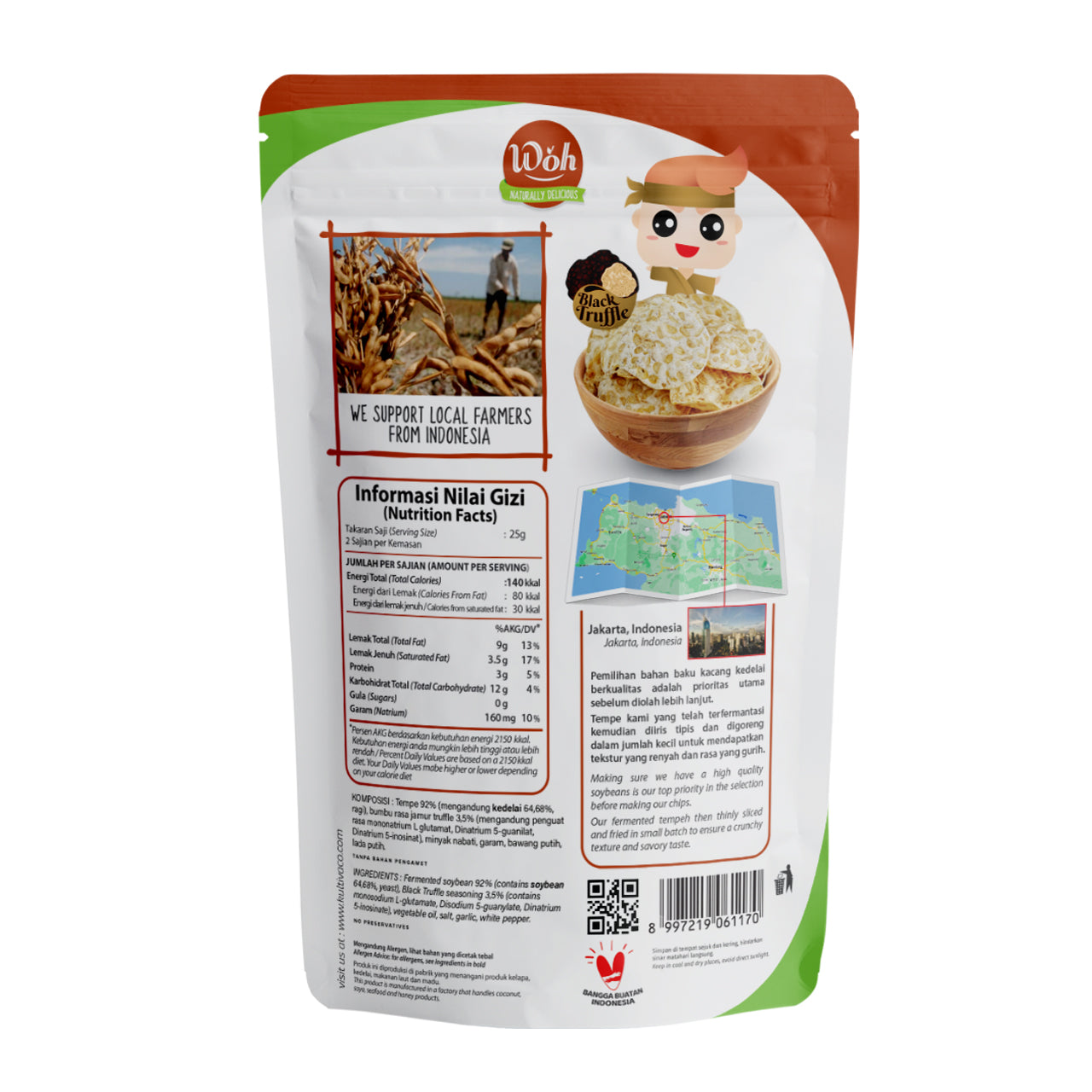 Woh Tempeh Chips 50g Black Truffle