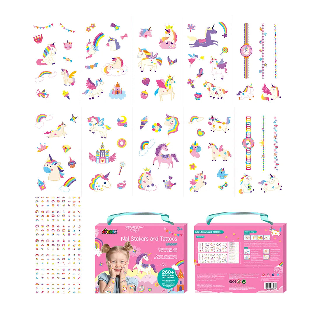 AVENIR NAIL STICKERS AND TATTOOS UNICORN