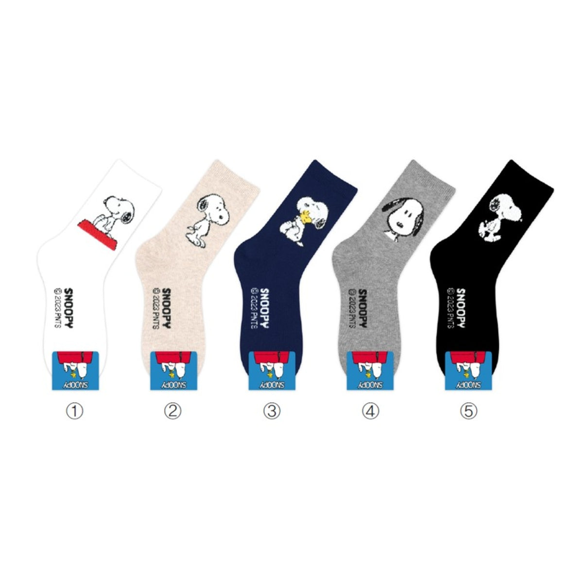 Snoopy Long Sock - White