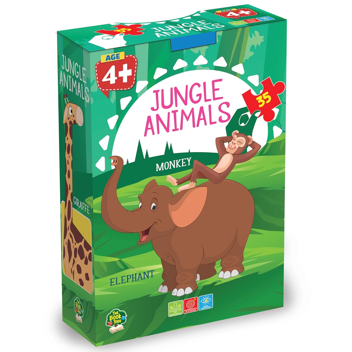 MAJESTIC BOOK JUNGLE ANIMALS PUZZLE 35 PIECES