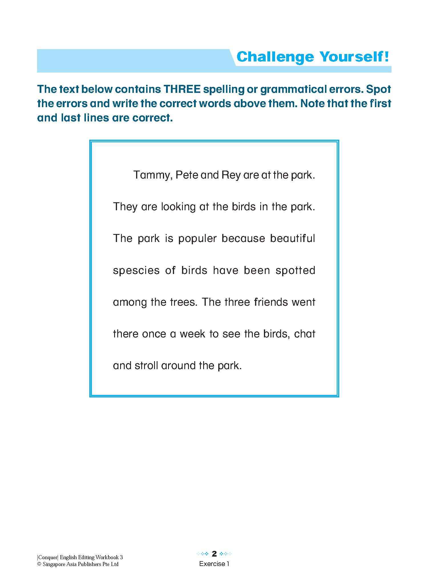 Primary 3 Conquer English Editing Workbook 3-3rd Edition
