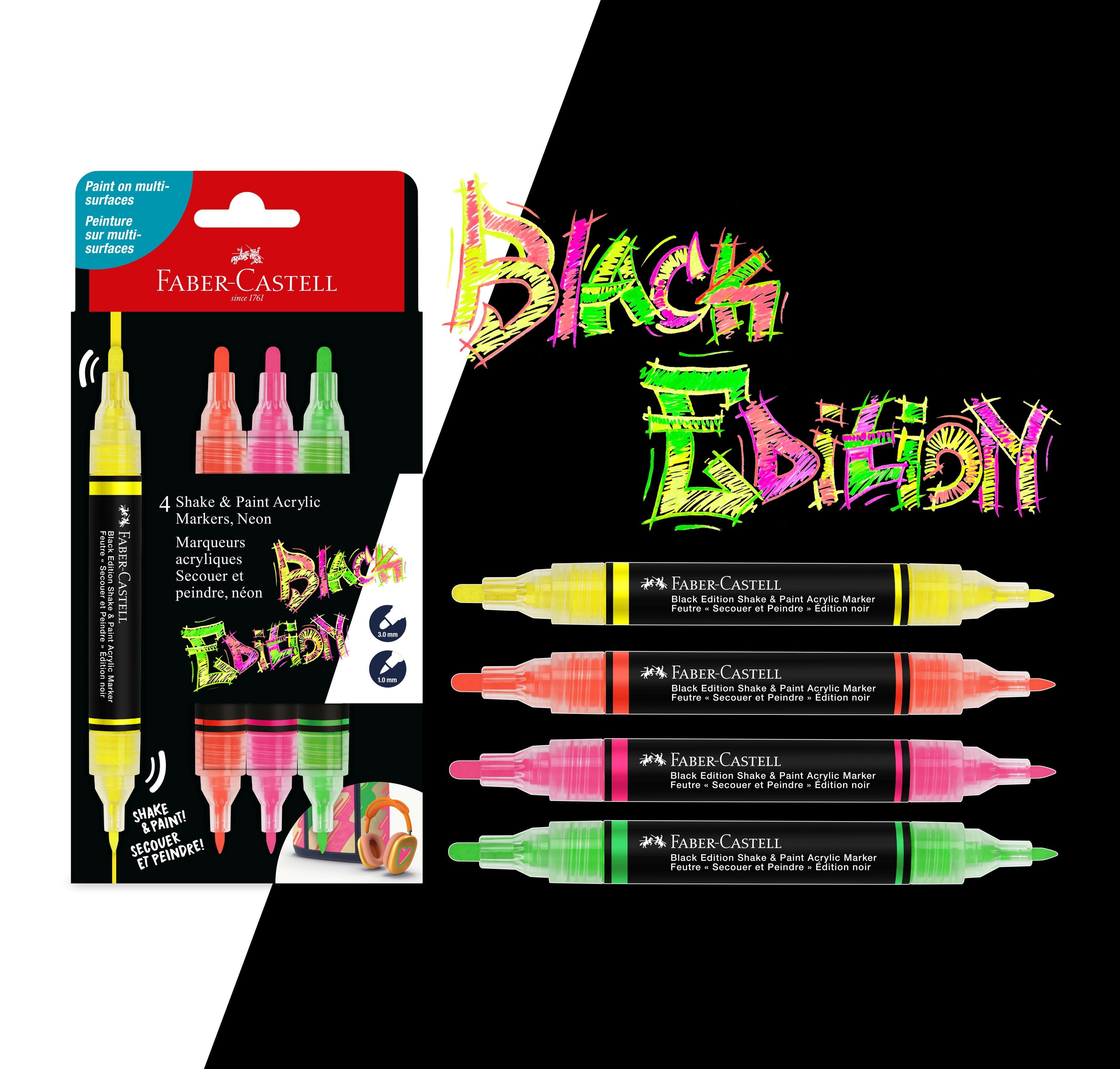 Faber-Castell Shake & Paint Acrylic Marker Neon, Set of 4-AG285505