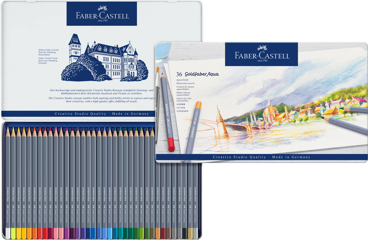Faber-Castell Goldfaber Aqua Watercolour Pencils, 36 Colours-114636