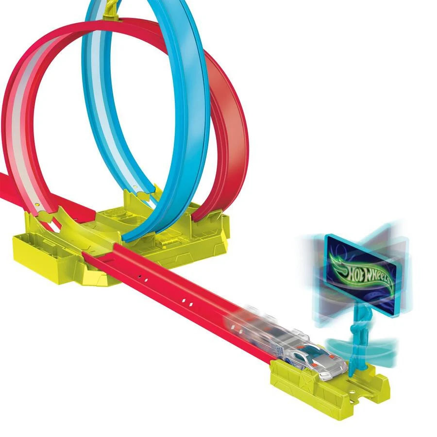 MATTEL HOT WHEELS NEON SPEEDERS LASER STUNT SLAMWAY PLAYSET