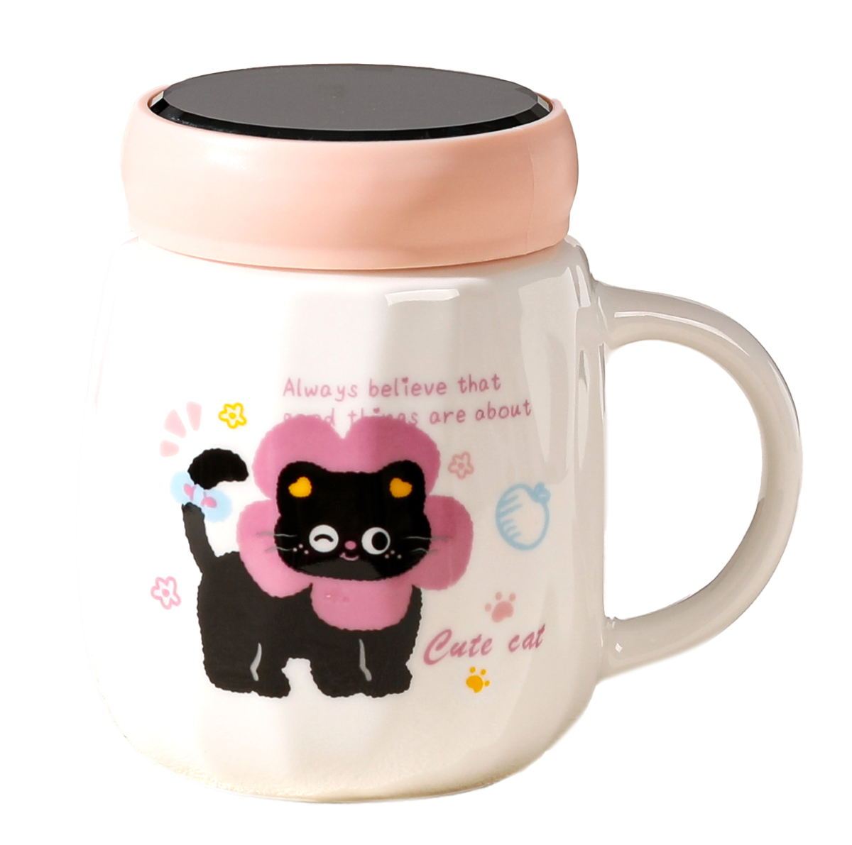  CERAMIC MUG CAT W LID SP24372
