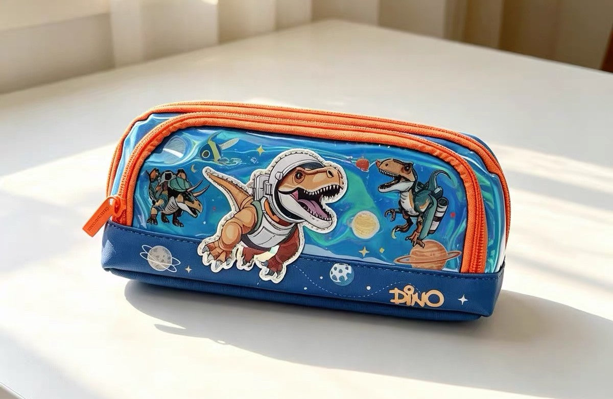  Two-Layer Zip Pencil Pouch – 3 Assorted Designs 