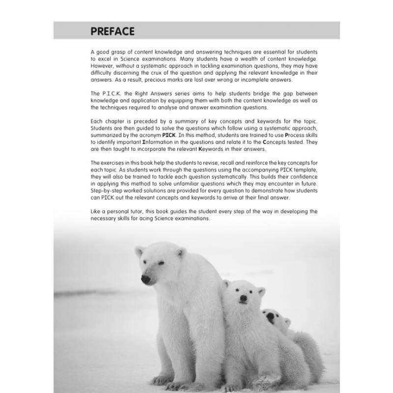Lower Block PSLE Science P.I.C.K. the right answers
