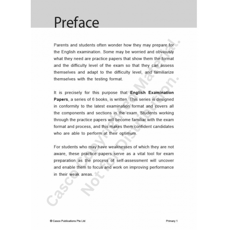 English Examination Papers Primary 1 (Pack)
