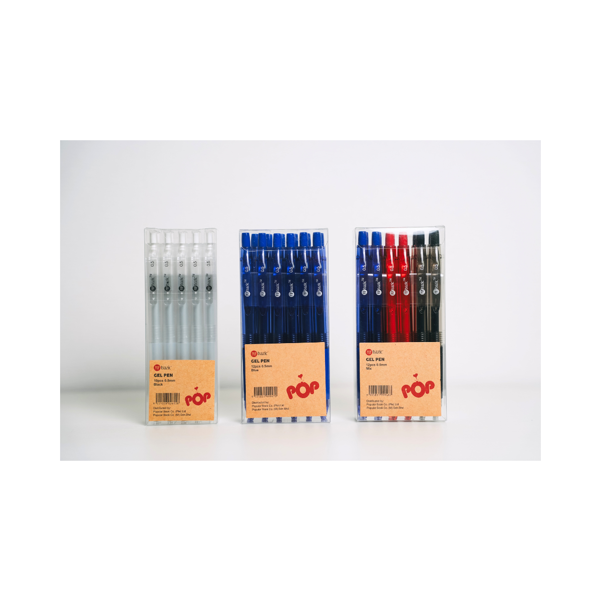 Pop Bazic Gel Pen 0.5mm 12s Mix
