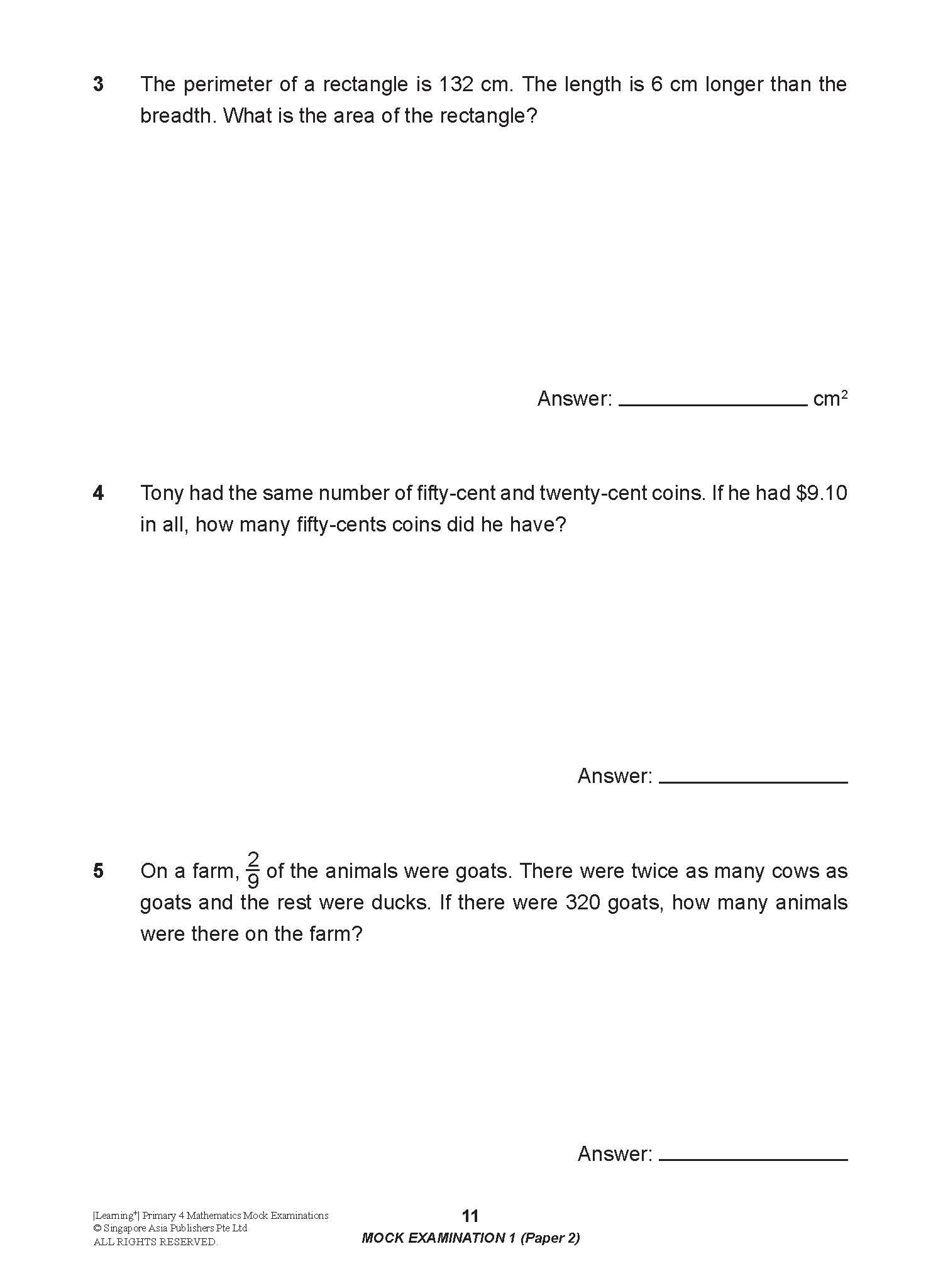Primary 4 LEARNING+ Mathematics Mock Examinations-3rd Edition