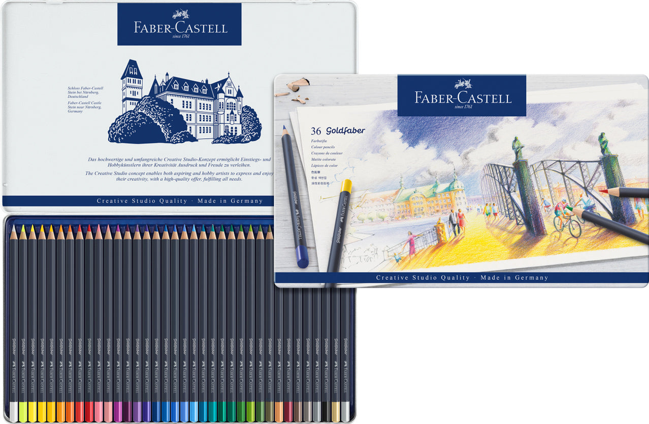 Faber-Castell Goldfaber Colour Pencils in Tin, 36 Colours-114736