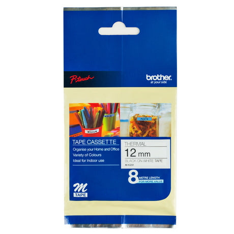 Brother Tape M-K231Blk/Wht NLam-NMetal 12mm