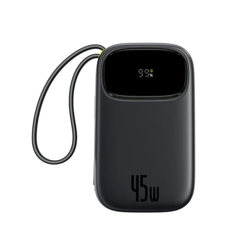 Baseus EnerFill FC31 Qpow 3 Digital Display Power Bank with Built-in USB-C + iP Cable 20000mAh 45W Cosmic Black 
