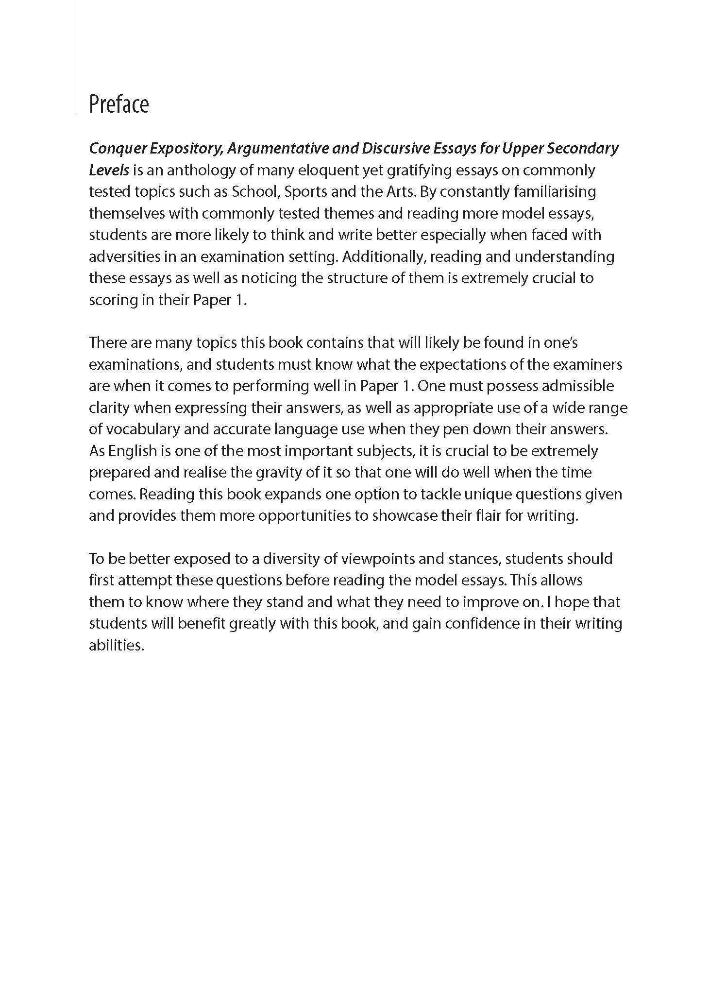 UPP SEC CONQUER EXPO, ARGU & DISC ESSAY