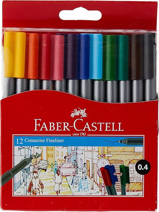 Faber-Castell Fineliner Pen, Set of 12-555812