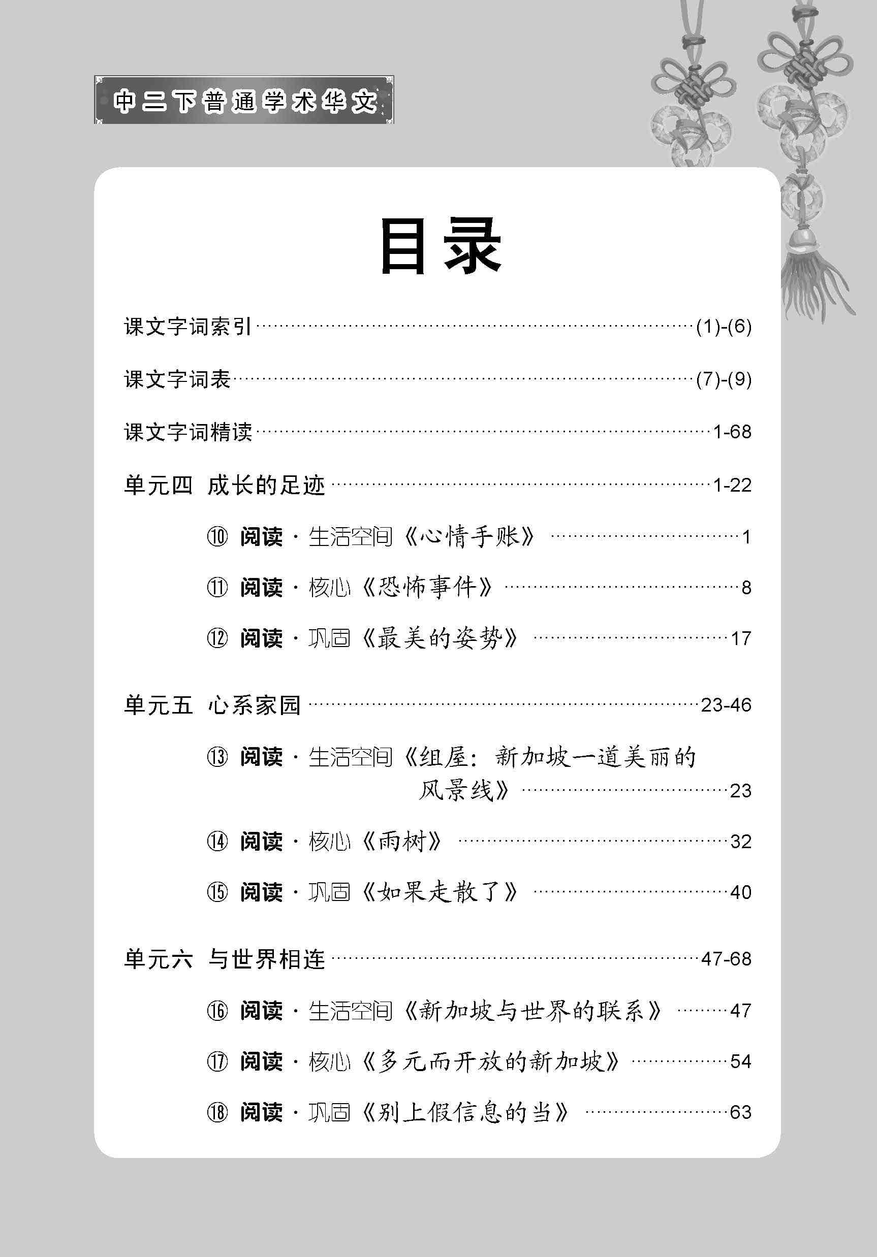 中学二年级 普通学术华文 课文字词手册 (二下) / A Handbook Of Vocabulary For Secondary 2B [Normal Academic Chinese]