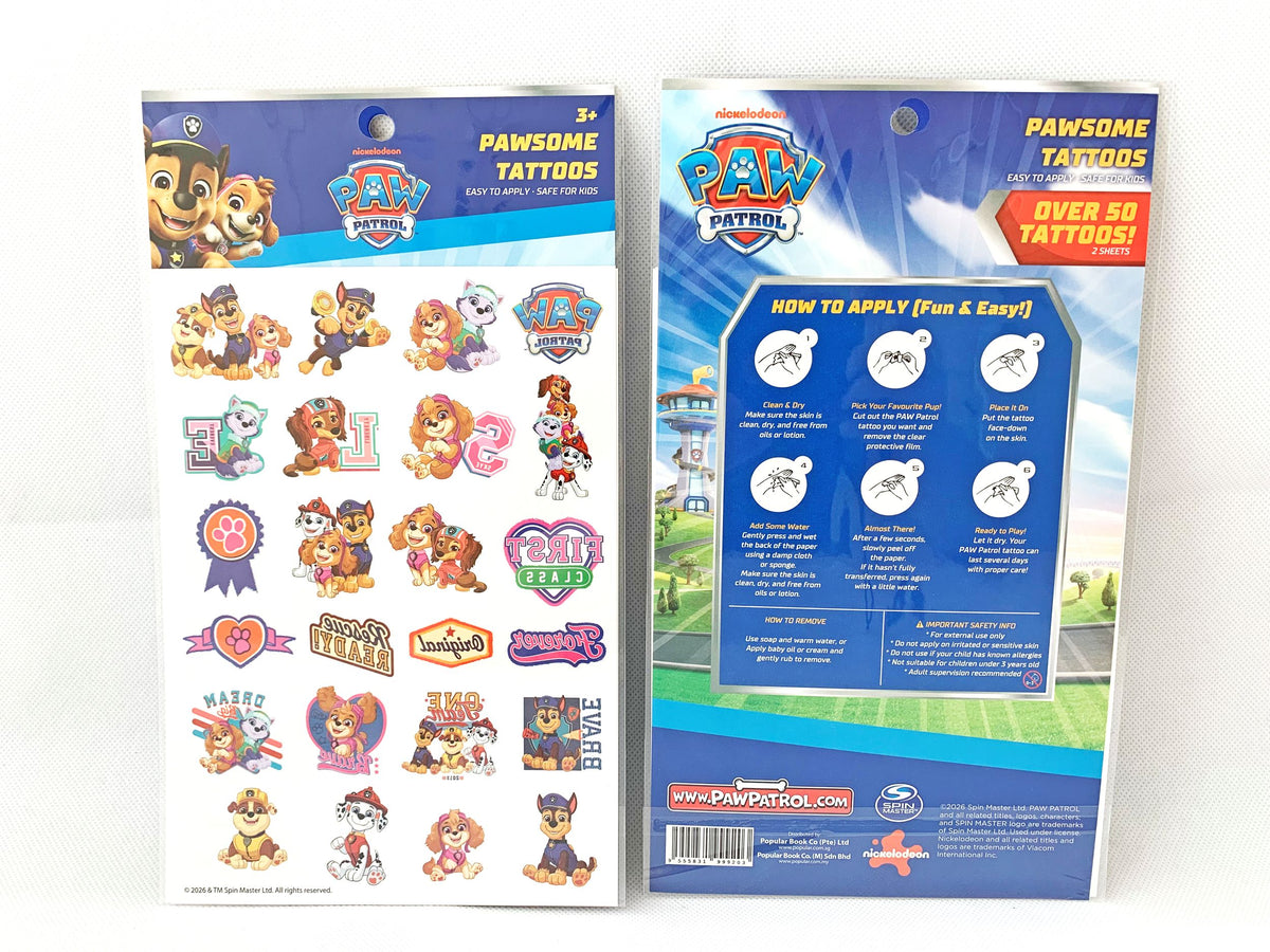 Paw Patrol Tattoo Sticker 2 Sheets Set, PAWP-TTS-1