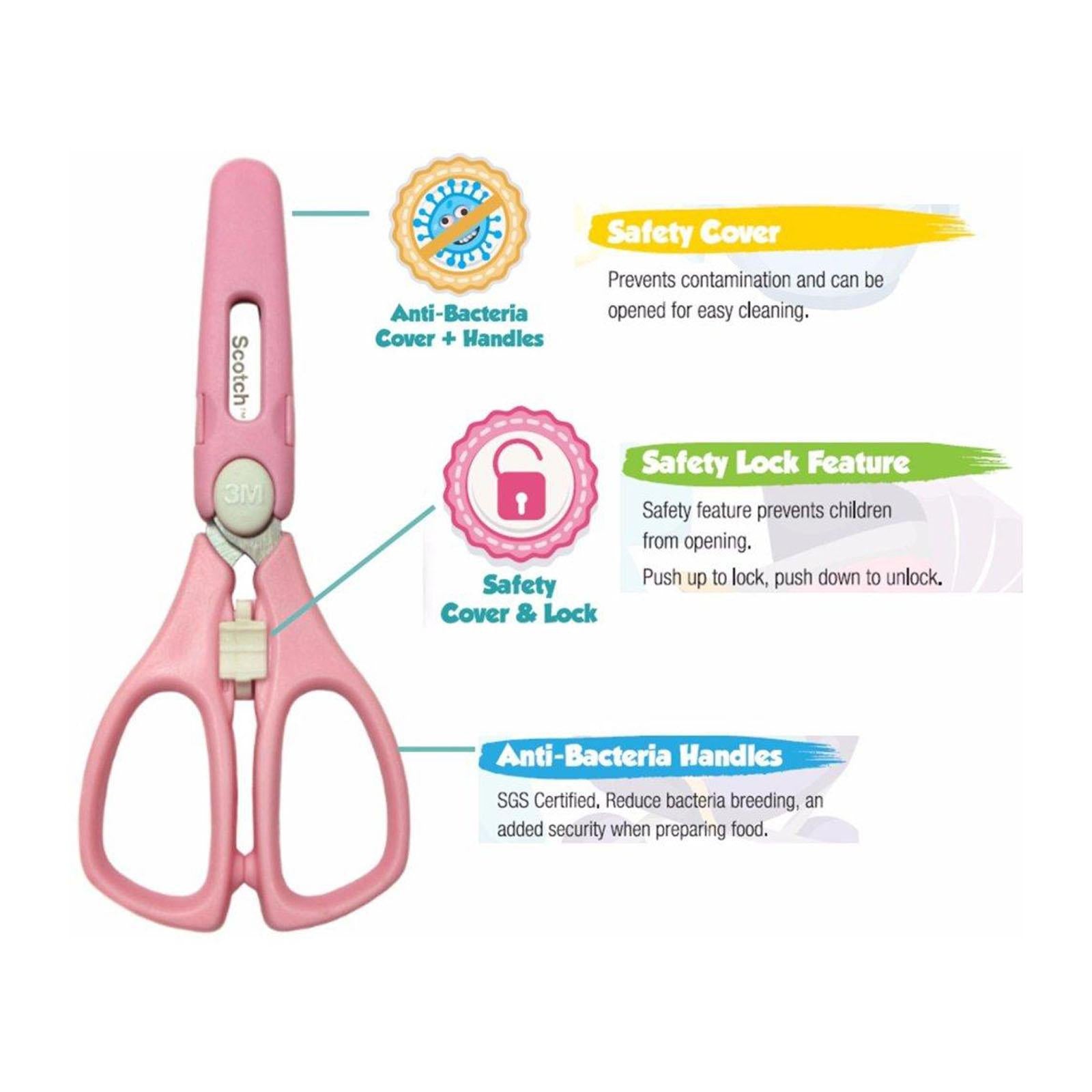 Scotch™ PS-ABP Multi-Purpose Portable Baby Food Scissors, Pink