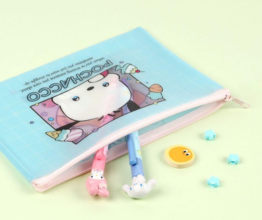 SANRIO NEW RETRO FLAT ZIPPER POUCH - CINNAMOROLL & POCHACCO