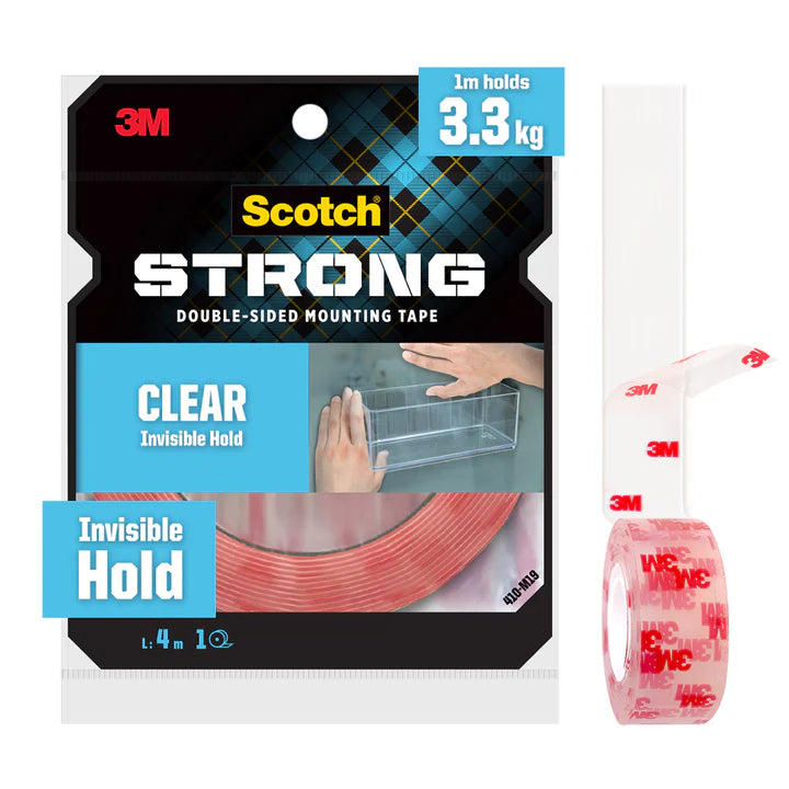 Scotch® 410-m19 Clear Double-sided Mounting Tape, 19mm X 4m
