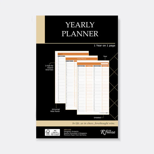 R'fillae A5 Undated Yearly Planner Diary Refill