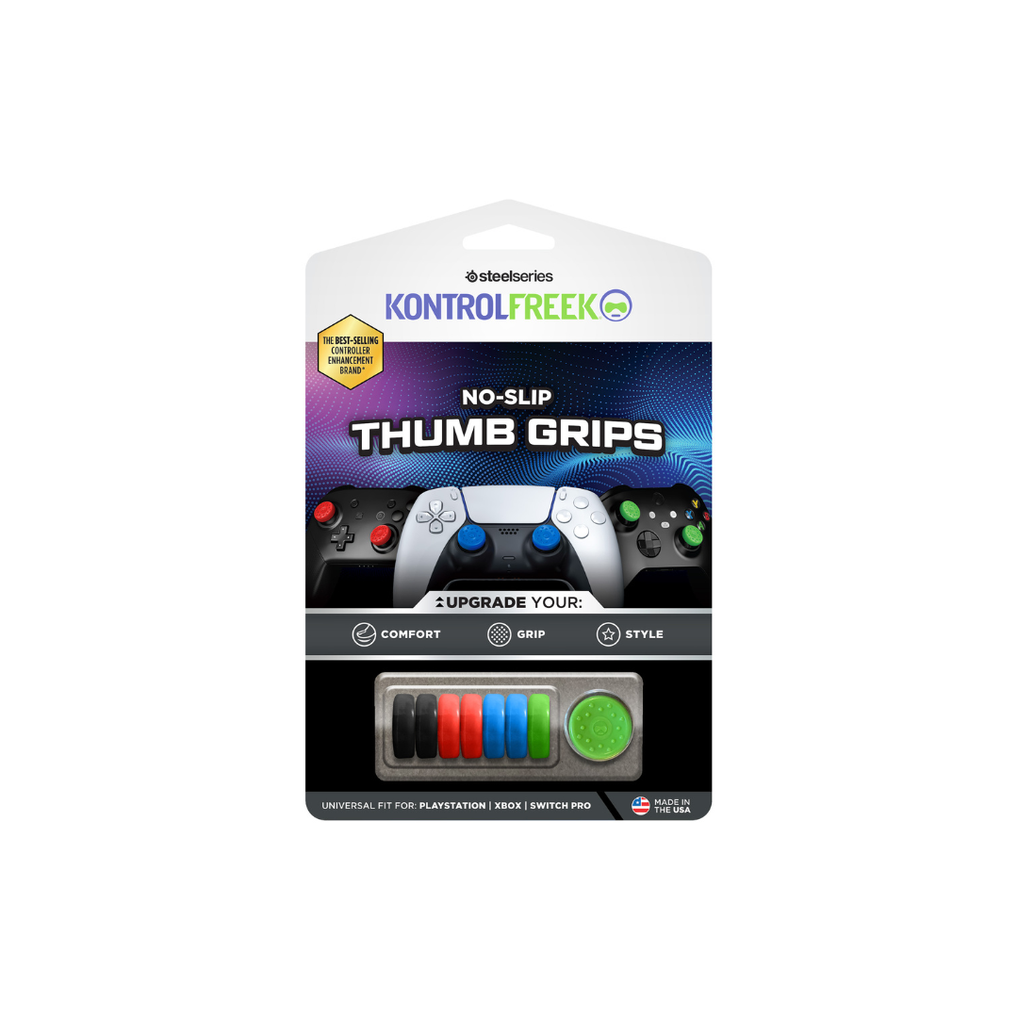 KontrolFreek No-Slip Thumb Grips 8-Pack Lavender/Aqua/White/Black