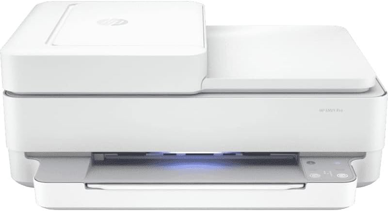 HP Envy 6420e - A4 All-in-One Instant Ink Color Ink Cartridge Printer. Print/Scan/Copy/Fax (send only) with ADF. 2-sided print. WiFi and Bluetooth. Apple Airprint™ and Mopria™. White color