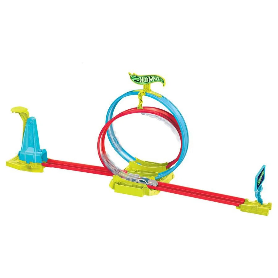 MATTEL HOT WHEELS NEON SPEEDERS LASER STUNT SLAMWAY PLAYSET