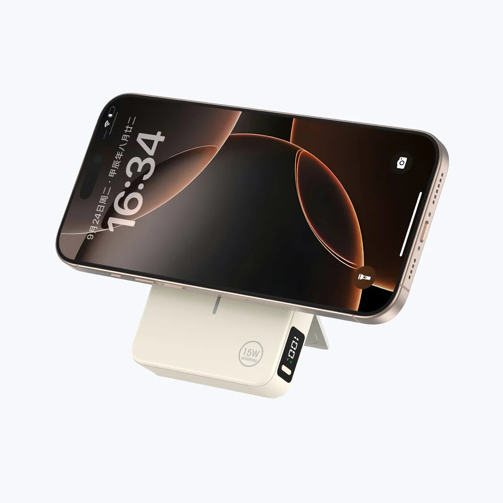 Mazer MagAir20 10000mAh Magnetic Wireless Power Bank - Cream